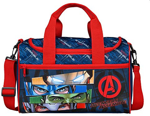 Scooli Sporttasche mit Hauptfach und Vortasche, Marvels The Avengers, ca. 16 x 35 x 23 cm, blau