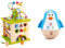 Hape Motorikwürfel „Kleine Tierchen“ aus Holz Multifunktions-Spielwürfel & Penguin Musical Wobbler 6m+