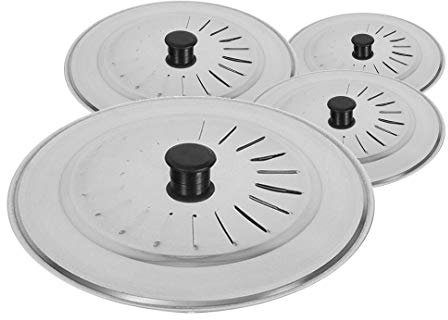 EUROXANTY Tapa para sartenes y ollas | Tapadera multiusos | Tapadera antisalpicaduras | Tapa con mango ergonómico | Varios diámetros | Tapa de metal | SET 18-20-22-28cm