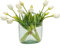 DUYONE 15pcs künstliche Tulpen Blumen, Real Touch Latex Bouquet, gefälschte Tulpen für Büro Hochzeit Party Home Küche Garten Dekoration(Weiß, 15 Stück)