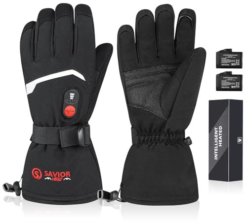 Sun Will Gants Chauffants avec Batterie Rechargeable de 7.4v 2200mah Gants Hiver Hommes et Femmes pour Les Sports de Plein Air: Ski Moto Chasse Randonnée pour la Maladie de Raynaud et l'Arthrite