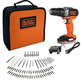 Taladro Percutor Black+Decker 12V + 80 accesorios + batería 1.5Ah + bolsa de transporte BDCHD12S1A
