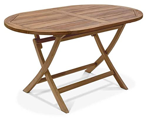 OUTLIV. Portland Klapptisch, 140x90 cm, mit Gestell und Tischplatte aus hochwertigem Teakholz