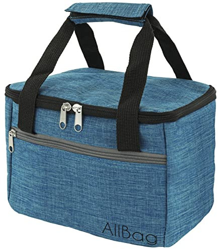 AllBags Kühltasche Eistasche Picknicktasche Lunch Tasche Klappbar faltbar wasserdichte leichte mit kühlfach Thermo für Arbeit Outdoor Thermotasche für Lebensmitteltransport 7L (Blau)