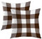 Batmerry Christmas Buffalo Check Plaid Throw Pillow Covers,Brown and White Decorative Pillow Covers Digital Printing Blended Fabric for Couch Sofa Bed Invisible Zipper 16X16 In