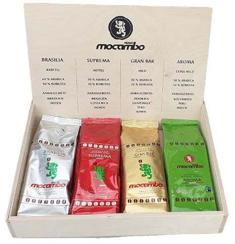 Mocambo Geschenkbox 4 x 250g ganze Bohne