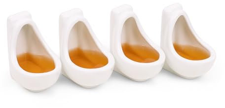 Urinal Shot Glasses, Set of 4, Novelty Gifts, Funny Gifts, Drink Gifts, Practical Joke Gifts, Rude Gifts, Office Gifts, Colleagues Gifts, Gifts for Men or Women - ThumbsUp!, White