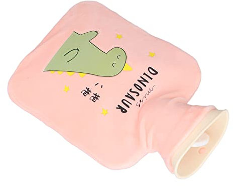 Dinosaurier-Wärmflasche, 500 Ml Klassische Wärmtasche Silikon-Wärmtasche für Nacken- und Schulter-Fußwärmer (Rosa)