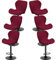 XGANGM Hussen für Barhocker mit Lehne Bezug Barhocker Stretch Stuhlhussen Barhocker Bar Drehstuhlbezug 2/4/6er Set Bar Stuhl Abdeckung Barhocker Schonbezüge mit Kurzer Rückenlehne,Rot,6PCS