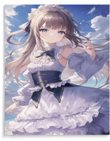 Peinture Par Numero Adulte Paysage Japonais Manga Fille,Kit Peinture Acrylique Et Toile Par Numero 40X50Cm,Peinture À L'Huile Par Numéros Avec Cadre,E37