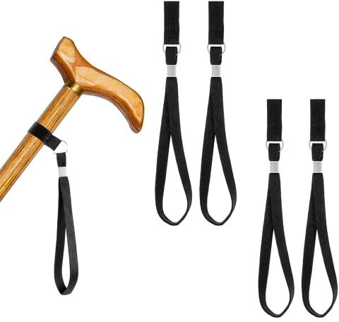 6 Stück Handgelenkschlaufe Schwarz Gehstock Strap Handschlaufe Gehstock Zubehör für Gehstöcke