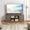 Zinus Bennett Meuble TV - Meuble TV de style rustique avec étagères de rangement et portes - Meuble multimédia en bois - Table polyvalente - Gris
