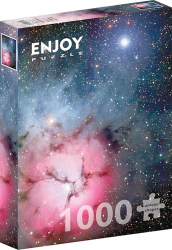 1000 Pieces Jigsaw Puzzle for Adults – Matte Finish, Soft Touch, Sturdy and Unique Pieces, Tight Fit, Vivid Colors, Missing Pieces Service – Space Galaxy View of Trifid Nebula – by ENJOY Puzzle