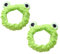 Angelkiss Lustiges Frosch-Make-up-Stirnband, breite Krempe aus korallenfarbenem Fleece, elastisch und flauschig für Dusche, Hautpflege und Sport. 2er Pack.