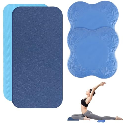 HIULLEN 4 Stück Kniekissen Yoga, Rutschfeste Yoga Knie Pad, Yoga Zubehör Yoga Knie Padmatte Knieschoner Unterstützt Knie Handgelenke und Ellbogen für Yoga Gymnastik Pilates Aerobic
