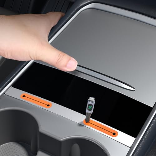 Berfi Life Hub USB para Tesla Model 3 2021-2023 y Model Y 2019-2023, organizador de cables de consola central automotriz con soporte de gestión de cables de carga