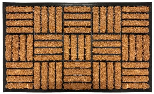 ED LINEN Coco Coir Door Mat Non Slip Floor Mat Heavy Duty Indoor Outdoor Mat Machine Washable Doormats Shoe Scrapper Removes Grass & Dirt for Front Door, Patio & Entrance (PACK OF 1)