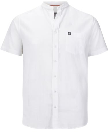 Jan Vanderstorm Herren Kurzarmhemd Albart | luftig, aus 100% Baumwolle, große Größen L–7XL, sommerliche Qualität, stylischer Stehkragen und praktische Brusttasche