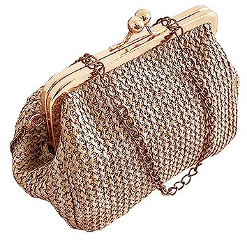 Women Rhinestone Crystal Evening Clutch Bag Evening Handbag Party Pouch Handbag Crossbody Bags with Shoulder Chain 2024#2_Gold