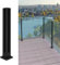 FINEUNAN Glasgeländerpfosten aus Edelstahl 304 – Geländerpfosten mit Schwarzem Spray – Rostbeständigkeit für Veranda, Balkon, Pool, Garten, Innen- und Außenbereich (Rechtwinklig Schlitz, 85cm Höhe)