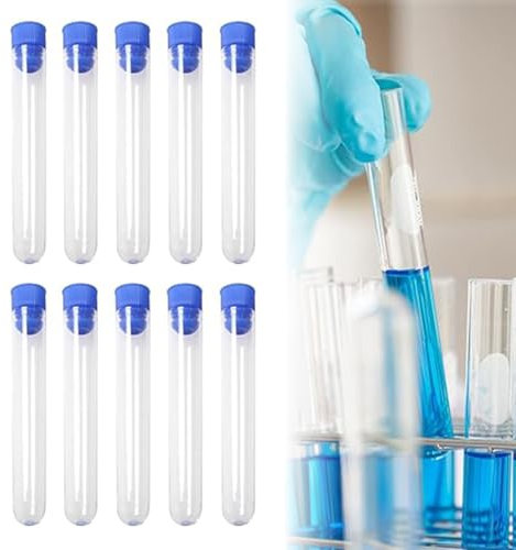 LAKJUOZ 10 Stück Probenröhrchen Probenbehälter Reagenzglas Mit Schraubverschluss, Reagenzglas Kunststoff Zentrifugenröhrchen Mit Schraubverschluss Und Abgestuften Für Labor Chemie Experimente