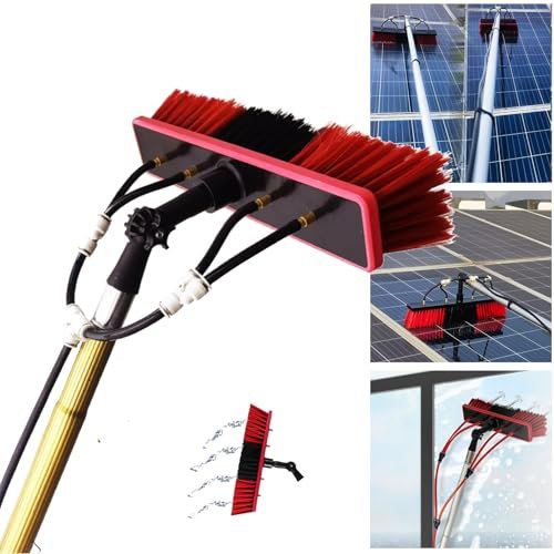10m large extendable window cleaning pole conservatory roof cleaner steel buckle fixing with 50cm water hole large brush head Durable and lightweight aluminum the elderly and women can use it easily