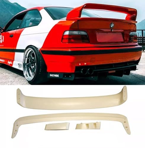 For Auto Perfectionists UK Rear Boot Spoiler Wing Trunk Drift Body Kit Compatible With BMW 3 Series M3 E36 GT GTR 1990-2000 ABS Unpainted