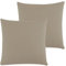 Class Home Collection Kissenbezug 80x80 Baumwolle – Kissenbezüge 80x80 im 2er Set – Weiche Kissenhüllen 80x80 für Sofa & Bett – Kopfkissenbezug für Kissen 80x80 cm mit Reißverschluss – Taupe