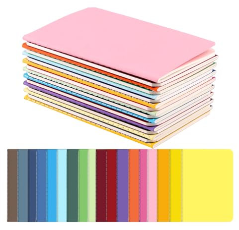 Xmart 18 pezzi Quadernino Piccolo 18 Colori Block Notes Piccoli Mini A6 Foderato Blocco Note Taccuino Tascabile con Copertina Kraft per Diario di Viaggio Diario Appunti 14 x 9 cm 30 Pagine
