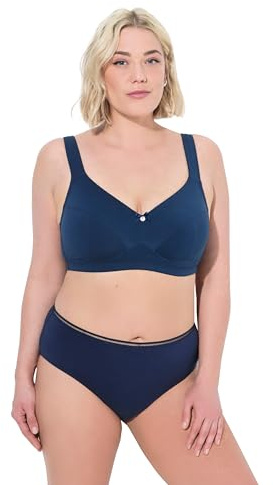 Ulla Popken Damen große Größen Übergrößen Plus Size Soft-BH, ohne Bügel, breite Träger Nachtblau 110E 832324139-110E