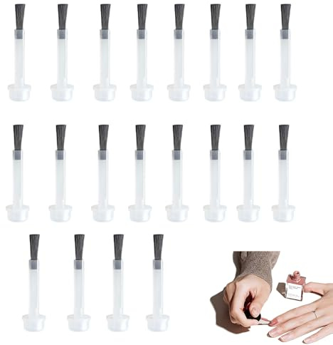 20 PCS Replacement Nail Polish Brushes, Thin Nail Varnish Brushes, Nail Paint Brush, For Nail Art Gel Nails Home Salon Dip Nail Polish Powder Base Coat Top Coat