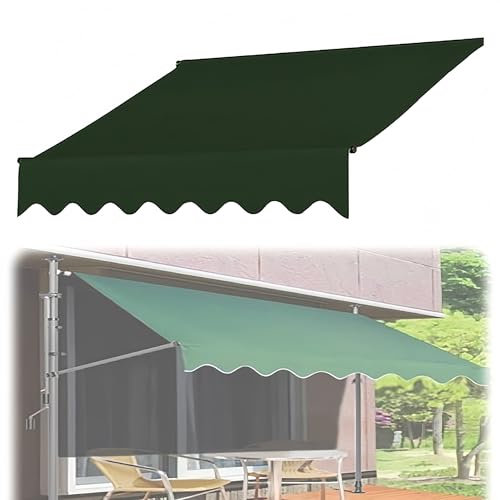 Markisenersatzstoff Sonnenschutz Klemmmarkise Höhenverstellbar Markise Stoff, Langlebiger Markisenstoff, Oxford-Stoff für den Außenbereich, Gartenmarkise, Ersatzstoff, Sonnenschutz, Unterstand(C,4m)