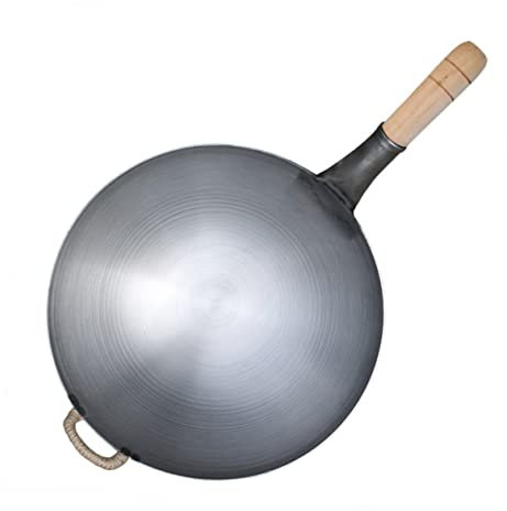 GLEAVI 1stück Wok Mit Holzgriff Vielseitiger Kochtopf Für Und Outdoor Kochen Und Grillen Antihaftbeschichtet Und Hitzebeständig