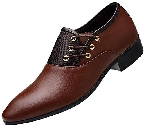 Herren Halbschuhe Leder Herren Anzugschuhe Oxford Derby Schuhe Brogues Lederschuhe Hochzeitsschuhe Schnürhalbschuhe Klassischer Business Schnürschuh Blau Gold Grau Rot Schwarz