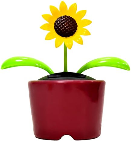 Juguetes solares, figuras de flores oscilantes alimentadas por energía solar, 4.5 x 4.3 x 2.36 pulgadas, decoración exterior resistente a la intemperie, accesorios divertidos para el interior del