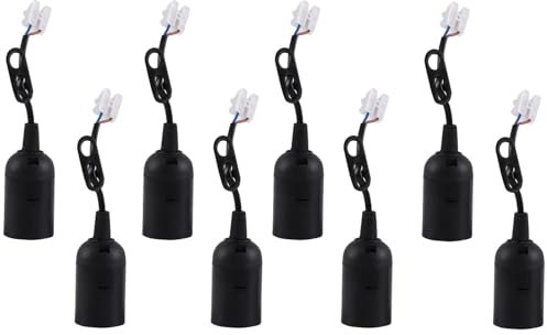 Zbssny 8 Stück Lampenfassung E27 mit Kabel, Robuste Baufassung E27 für Glühbirnen Baulampenfassung E27 Fassung Set inkl Anschlusskabel