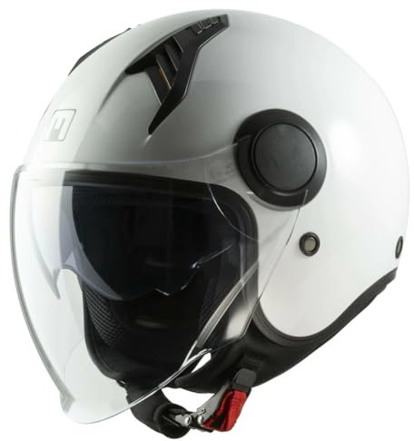 Casco Jet MPH NEW ONE ECE 22.06 Doppia Visiera Bianco (XXL: 63 - 64 CM)