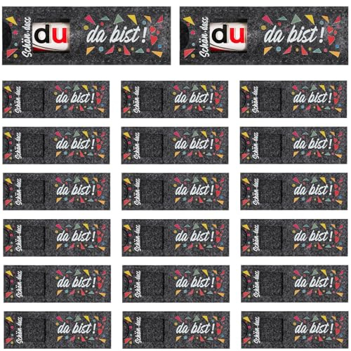 XSHAO® 20 Stück Schön dass du da bist Gastgeschenke, Schokoriegel Hülle Filz Weihnachten Dankeschön Geschenk für Mitarbeiter Kollegen für Hochzeit/Taufe/Abschluss/Geburtstag- Ohne Schokolade