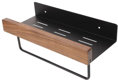 SOPOTUTU Wandmontiertes Badregal aus Robustem Aluminium mit Handtuchhalter Einzelablage Korrosionsbeständig Platzsparend für Dusche und Badezimmerorganizer