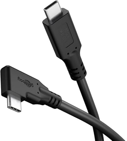 goobay USB-C Kabel 3.2/90° - 3m schwarz, 60W, 5 Gbit/s, Power Delivery, USB-C auf USB-C, superschnelle Datenübertragung, Ideal für Smartphone, Laptop, Festplatte, kompatibel mit Thunderbolt-79423