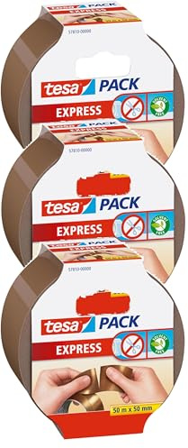 tesa express 57804-00000 6 Rollen von Hand einreißbar (braun, 3 Rollen | 50m x 50mm)