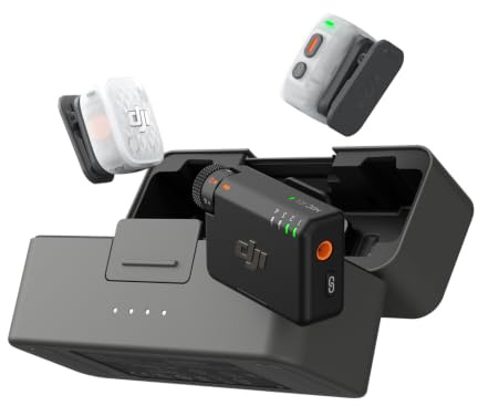 DJI Mic Mini 2S (2 TX + 1 RX + Ladeschale), KI-Geräuschunterdrückung | Bluetooth-Mikrofon, 28 Stunden interner Speicher, interne 32-Bit-Float-Aufzeichnung, leicht und kompakt