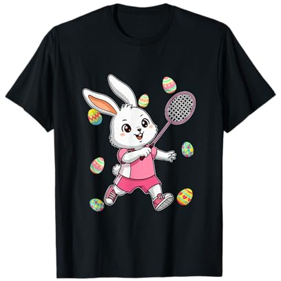 Easter Colorful Costume Playing Badminton Player Kids T-Shirt