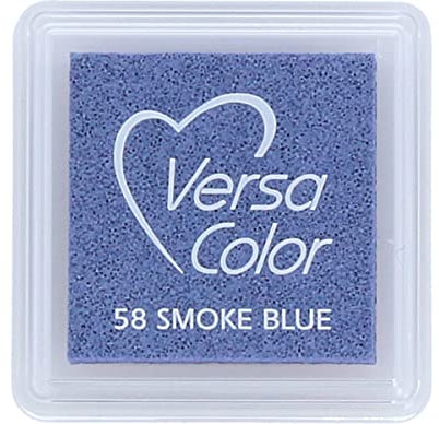 Tsukineko VersaColor Stempelkissen - Blau, Smoke Blue - Klein - Deckend, Wassbasis - Wasserfest - Embossing