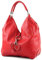 modamoda de 330 Damen Leder Nappaleder Wildleder Schultertasche Henkeltasche groß handmade in Italy, Farbe:Rot