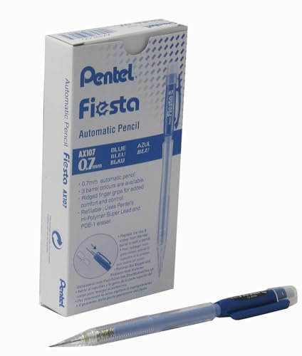 Pentel Fiesta AX107 Druckbleistift, 0.7 mm, Härtegrad HB, blau (12 Stück)