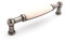 SO-TECH® Porzellangriff Landhaus Möbelgriffe Cremefarbig/Altsilberoptik BA 96 mm