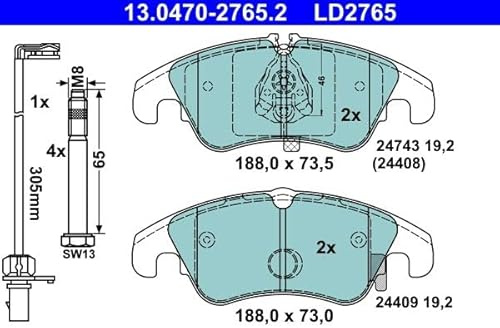 ATE 13.0470-2765.2 Brake Pads