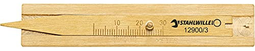 STAHLWILLE 12900/3 Reifenprofil-Messschieber/Tiefenmesser | Messbereich 0-30 mm | stabile Ausführung aus Messing | Auto, Motorrad, LKW