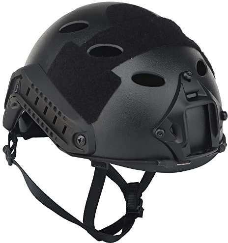 Tactical Airsoft Fast Protective Bump Helmet Adjustable Lightweight Military with NVG Mount Side Rails Adapter for Paintball Gear Swat Airborne Outdoor Combat Sports Army